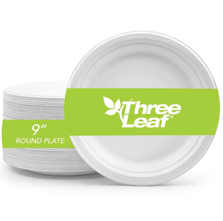 DDI 2379503  9 Bagasse Round Plates, 25 Pack case of 500