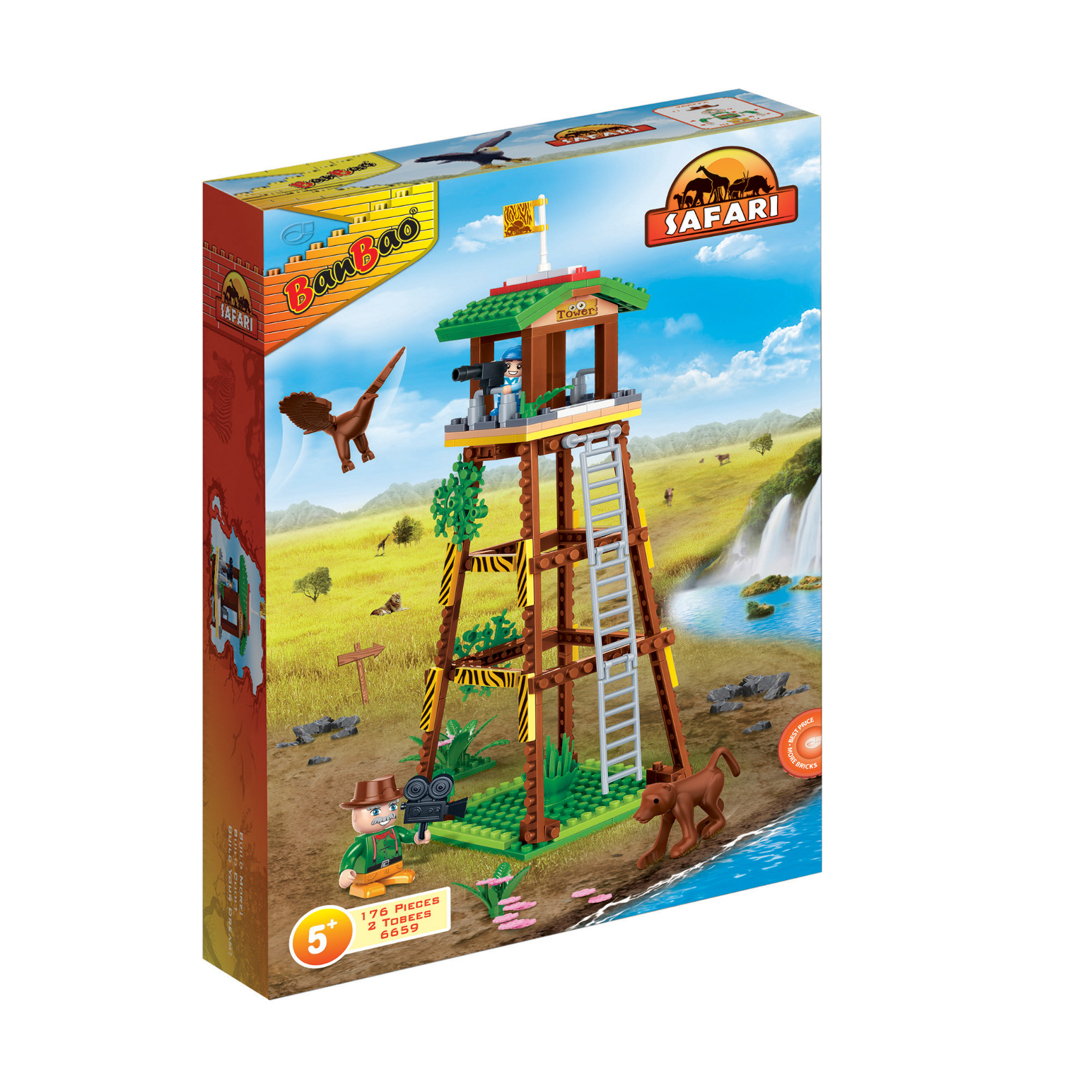 2361734 Safari Watch Tower Interlocking Block Sets - 170 Pieces case of 24