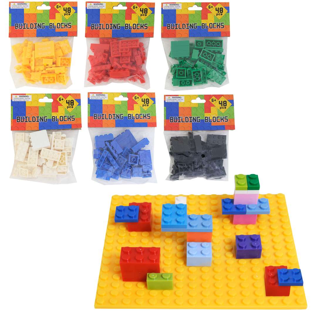 2368709 48 Piece Building Block Sets, Assorted Colors case of 48