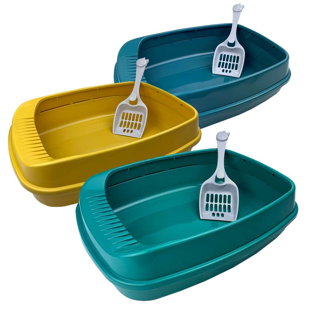 2379406 Cat Litter Box with Scoop, Assorted Colors case of 30