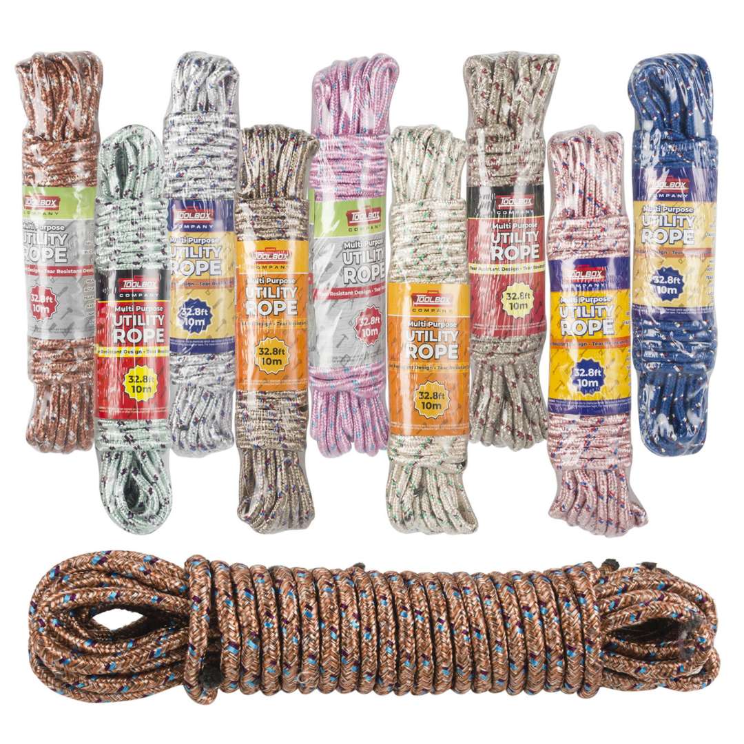 2380356 Rugged Rope, Assorted Colors - 32.8' Long case of 24