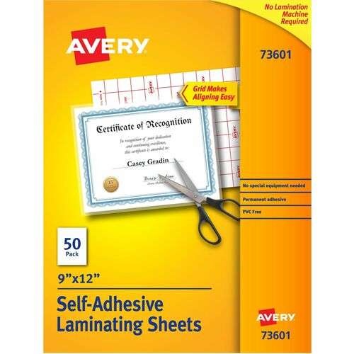 2382813 Self-Adhesive Lamination Sheets - 9 x 12 case of 10