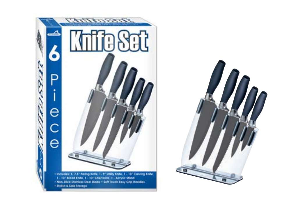2385180 Stainless Steel Knife Set - 6pc case of 6