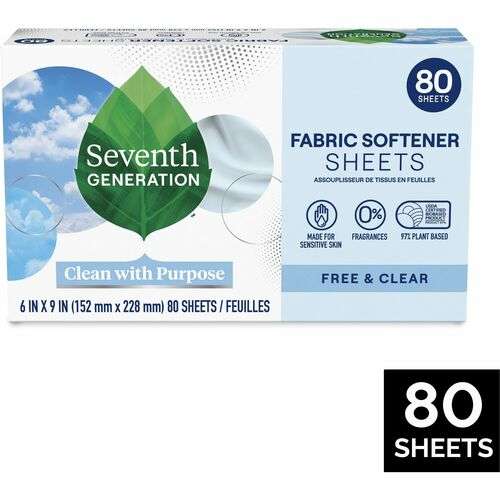 2382861 Seventh Generation Fabric Softener Sheets - 4 Pack case of 4