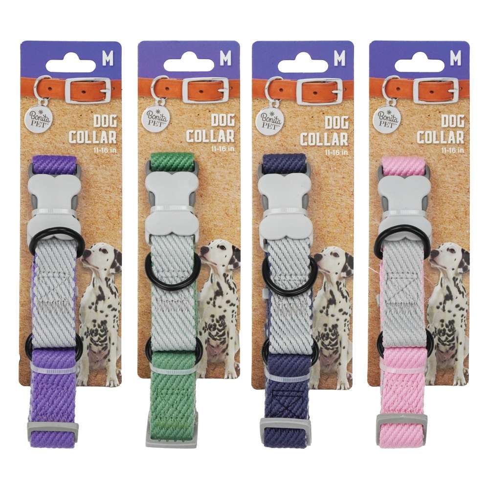2384711 Cotton Dog Collars - Medium, Assorted Color - Case of 96