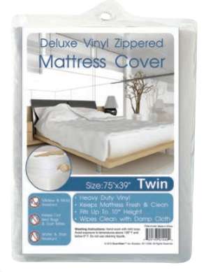 2385210 Heavy Duty Zippered Mattress Covers - Twin, White case of 24