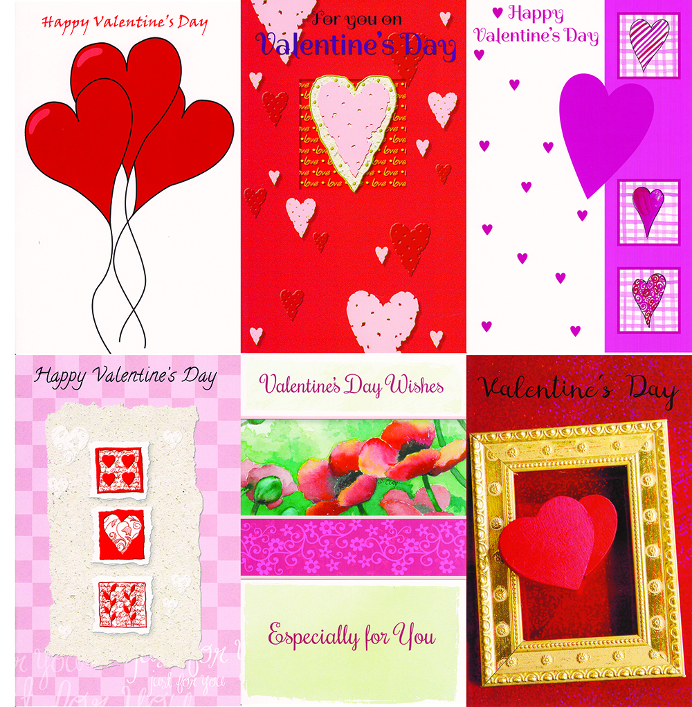 2342155 Valentine's Day Cards - Assorted, 5x7.75 case of 144