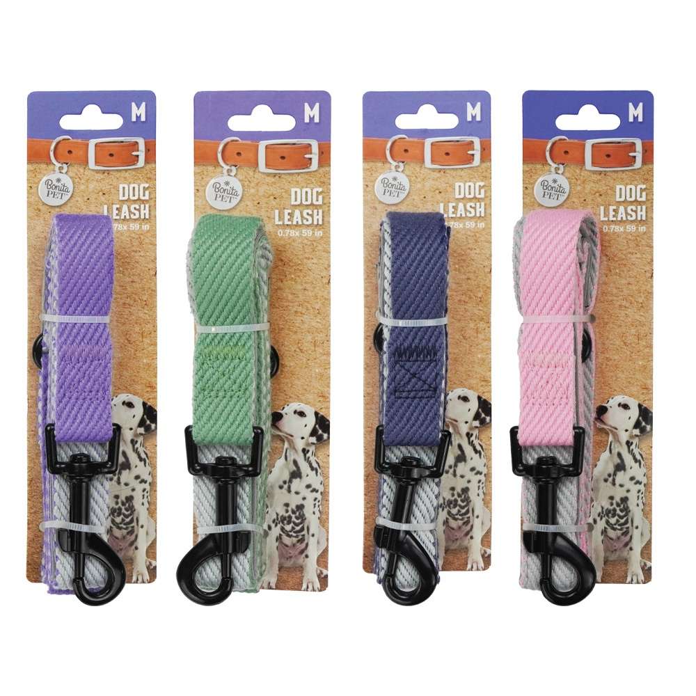 2384737 Cotton Dog Leashes - Medium, Assorted Color - Case of 96