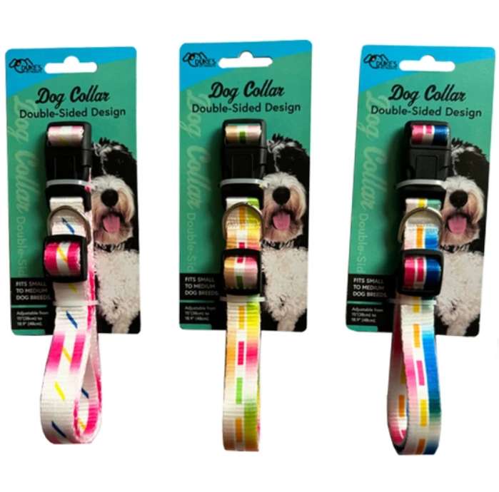 2385752 Double-Sided Dog Collar - Assorted Prints case of 144