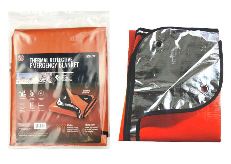 2385871 Extra Thick Double-Sided Thermal Reflective Blanket, Orange - 60 x 82 case of 36