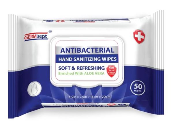 2348992 Antibacterial Sanitizing Wipes - 50 Count/Pack case of 24