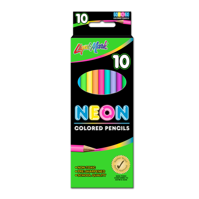 2361490 Neon Colored Pencils - 10 Pack, Pre-Sharpened case of 60