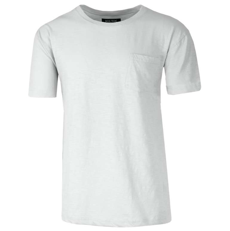 2377219 Men's Crew Neck Pocket Tees - White, Large case of 48