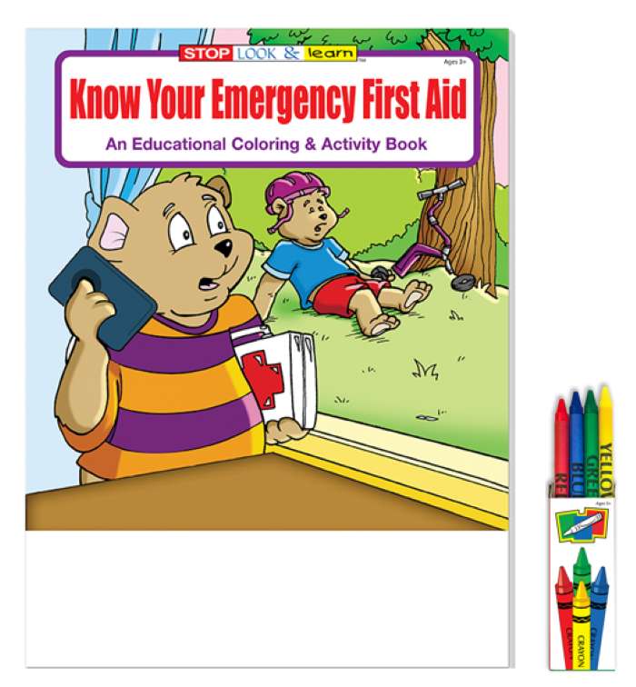 2380498 Know Your Emergency First Aid Coloring & Activity Book with Crayons case of 72