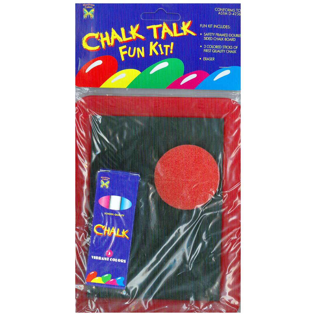 2374796 Chalk Talk Fun Kits - Chalkboard, Chalk & Eraser case of 72