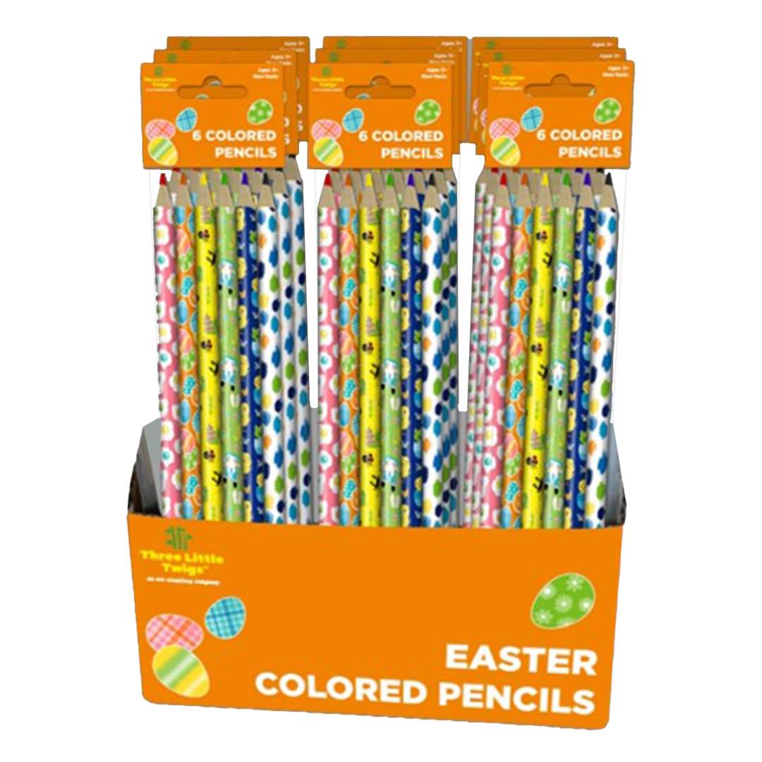 2374807 Colored Pencils - Easter/Spring Foil Wrapped, 6 Colors case of 48