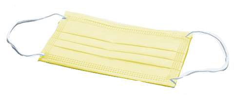2381924 3 Ply Face Mask, Yellow case of 2000