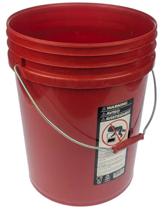 2384631 5 Gallon Plastic Bucket - Red case of 6