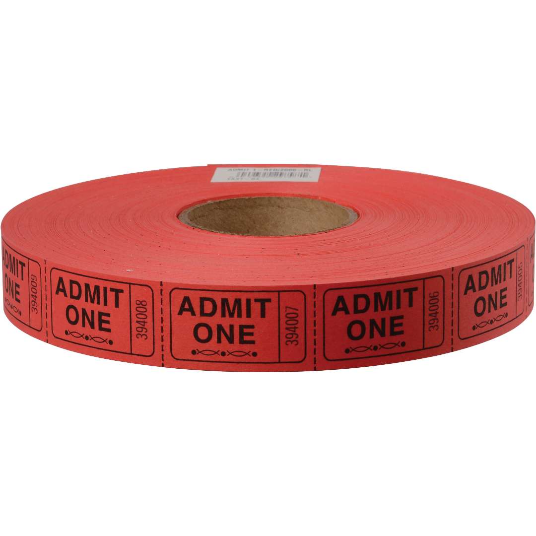 2384969 Stock Tickets, Admit 1 - 2, 000 Per Roll - Case of 12