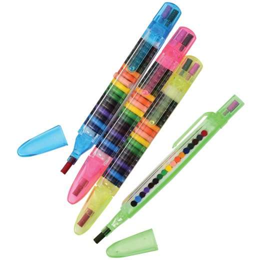 2385058 Glitter Stacking Point Crayon - Multicolor case of 60