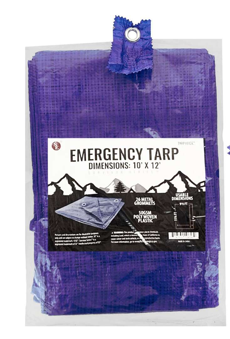 2385980 Blue Tarps with Metal Grommets - 10' x 12' case of 24