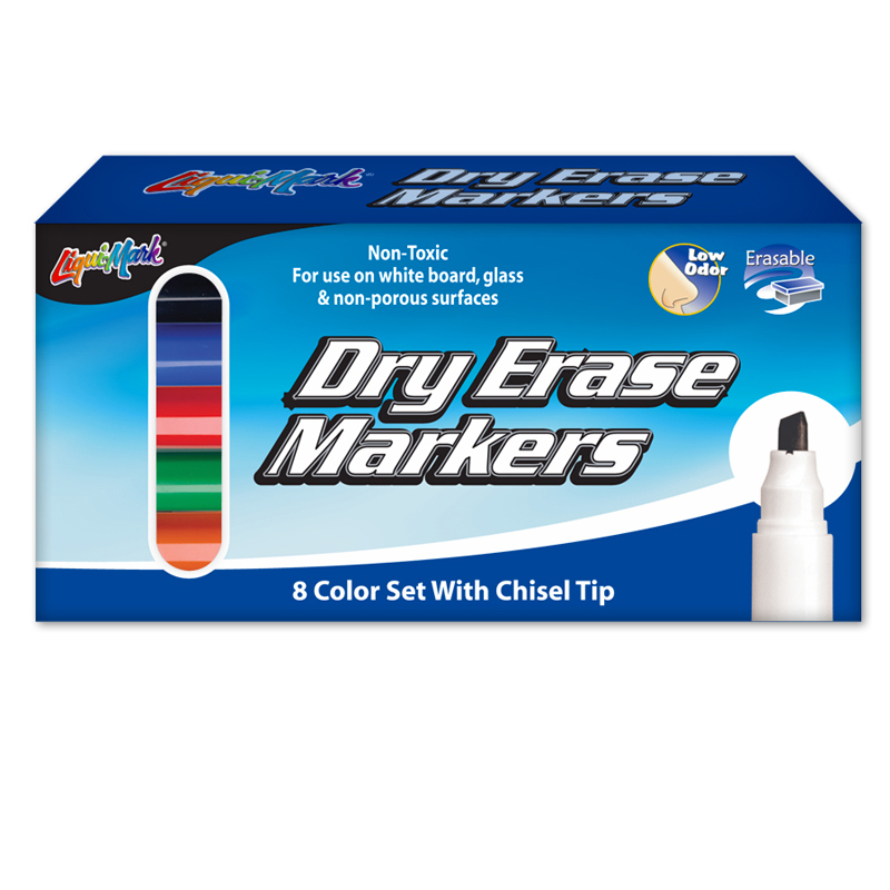 2361484 Dry Erase Markers - 8 Pack, Chisel Tip, Assorted case of 54