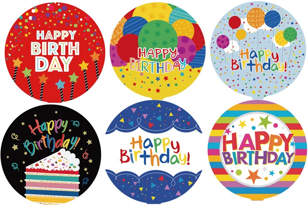 2368459 Mylar Birthday Balloons - Assorted, 18 case of 500