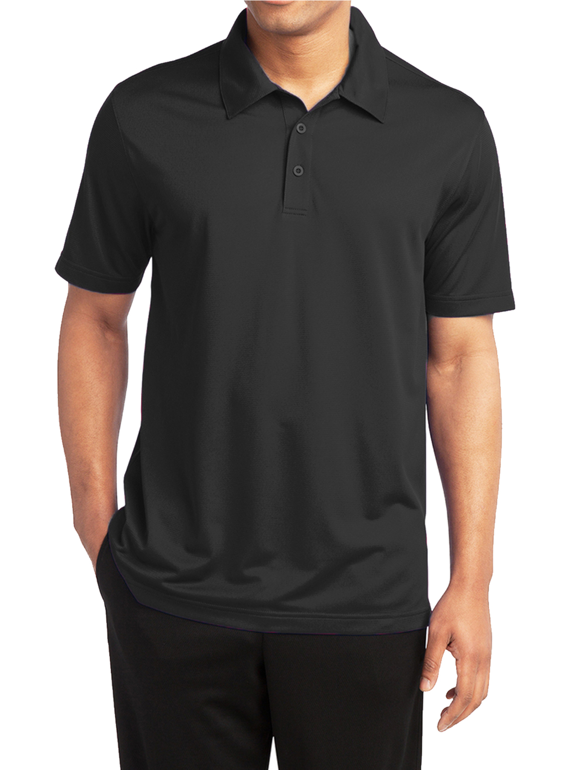 2368701 Men's Dry Fit Polo Shirts - Black, S - 2XL, Moisture-Wicking case of 24