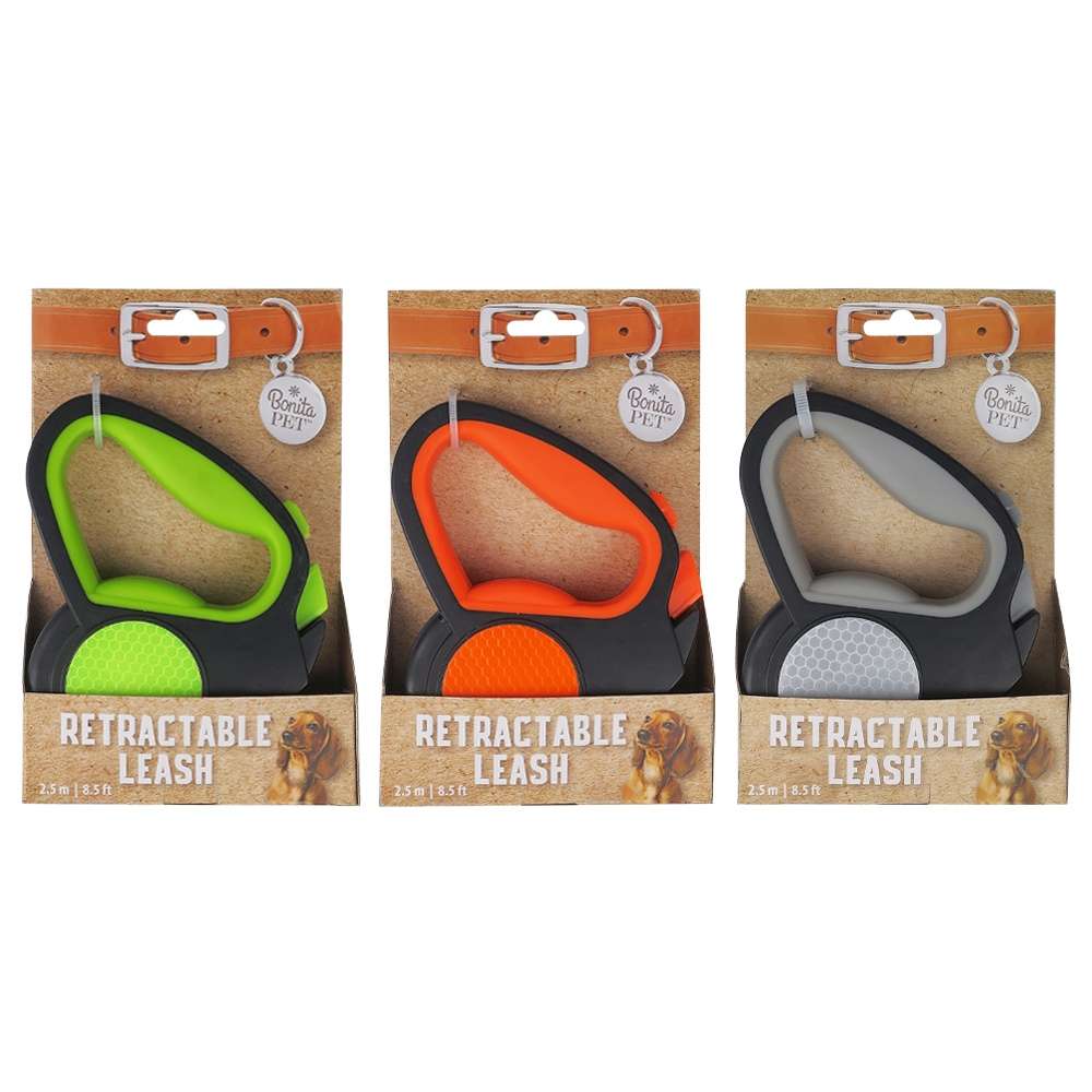 2384762 Retractable Dog Leashes - 8.5ft, Assorted Colors case of 24