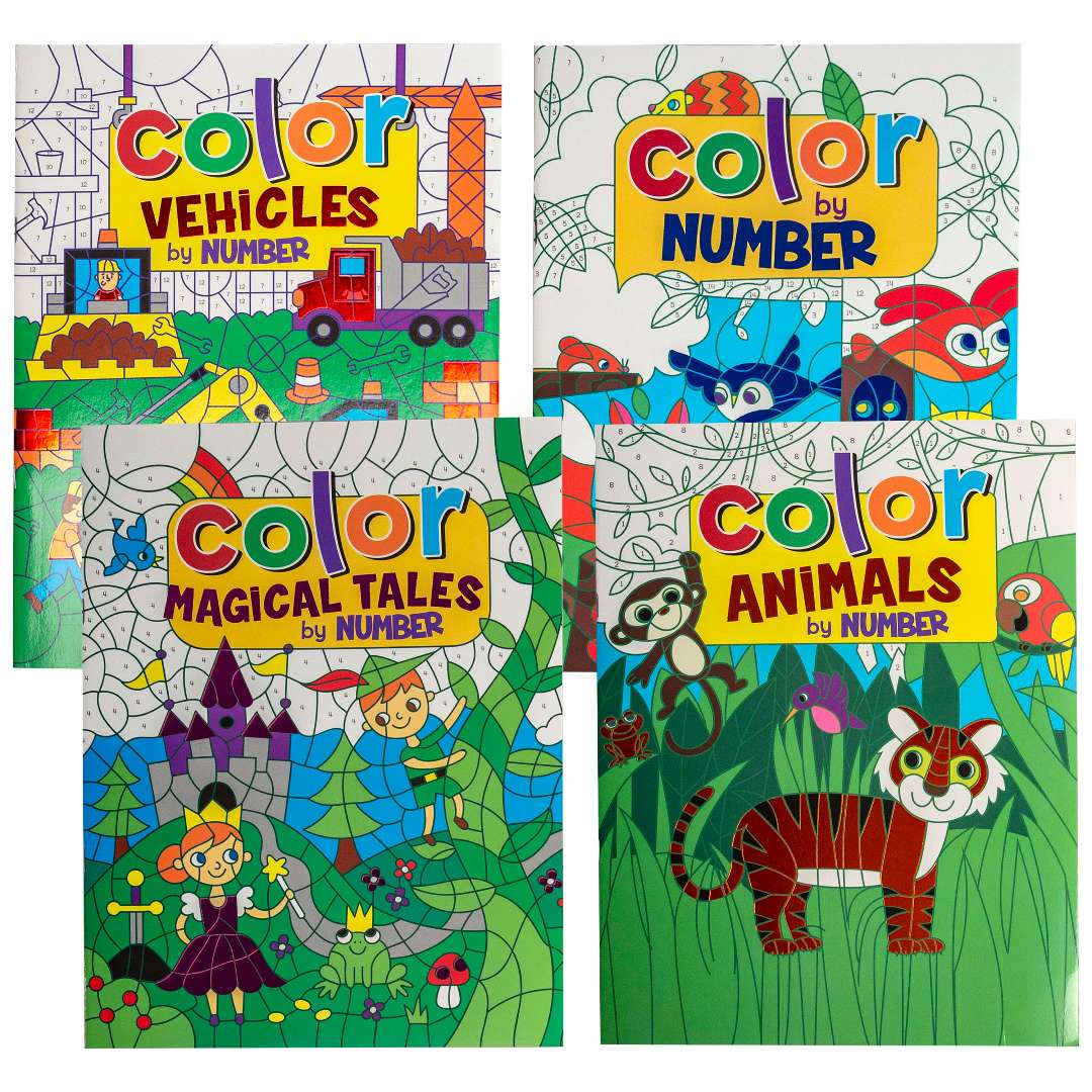 2376478 Color by Number Books - 4 Assorted case of 48