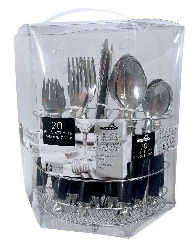 2385177 Stainless Steel Flatware Sets with Caddy - 20 Pc. case of 12