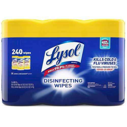 2382856 Lysol Disinfecting Wipes - 2 Pack, Lemon/Lime case of 2