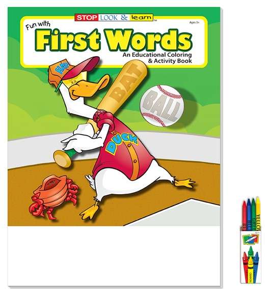 2380507 Fun with First Words Coloring & Activity Book with Crayons case of 72