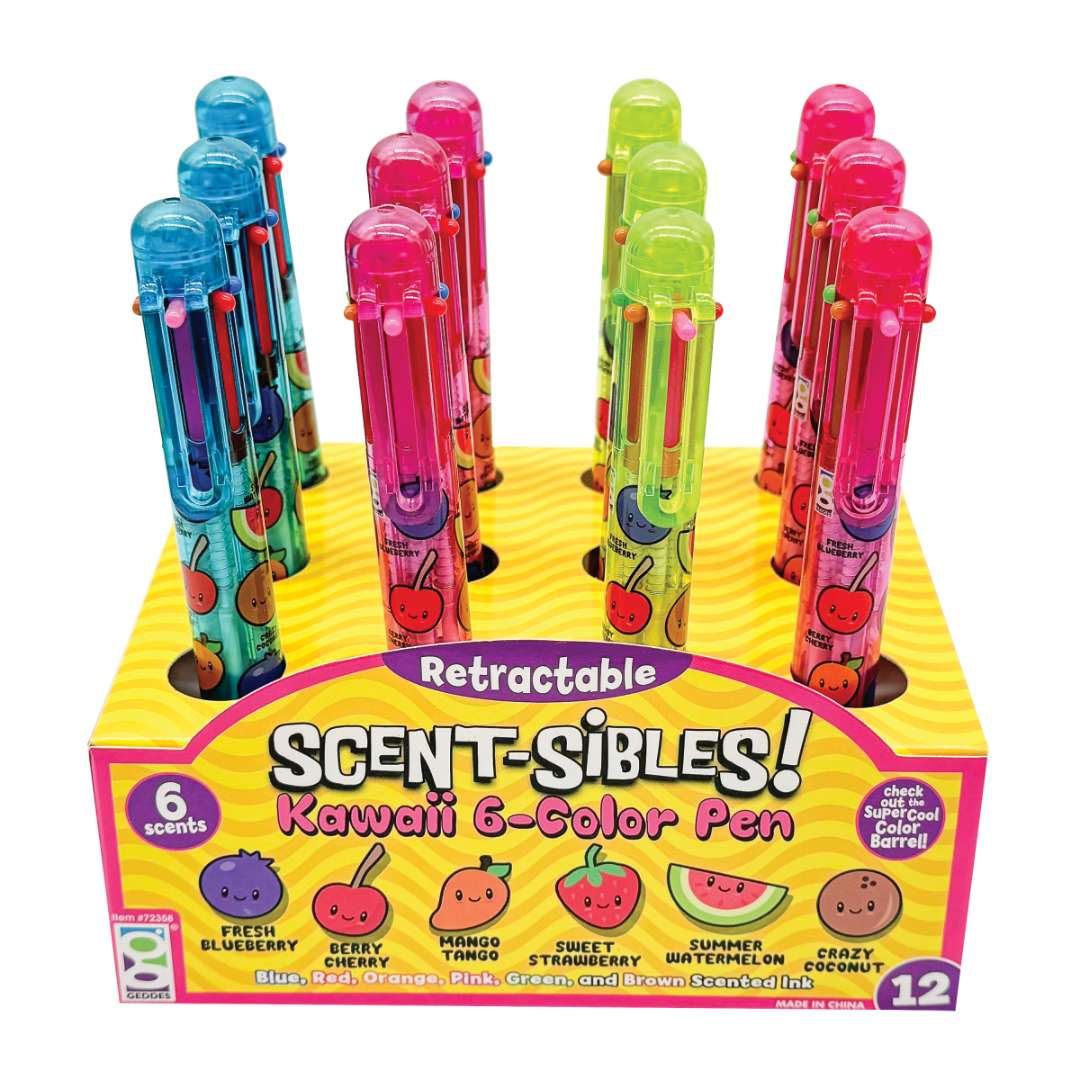2386187 Scent-Sible Kawaii 6 in 1 Pens - Assorted Colors case of 144