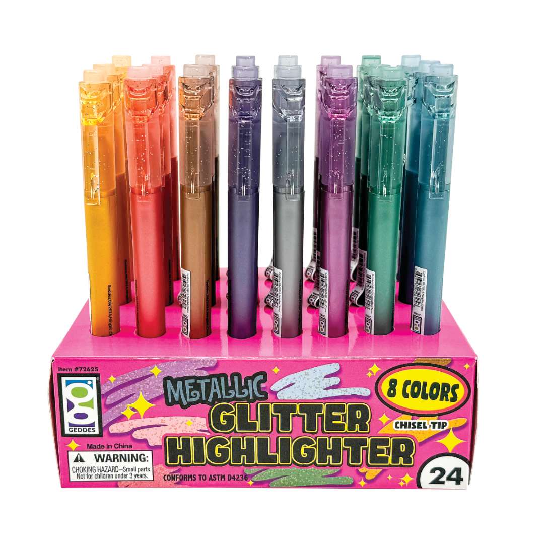 2386191 Metallic Glitter Highlighters - Assorted Colors case of 288
