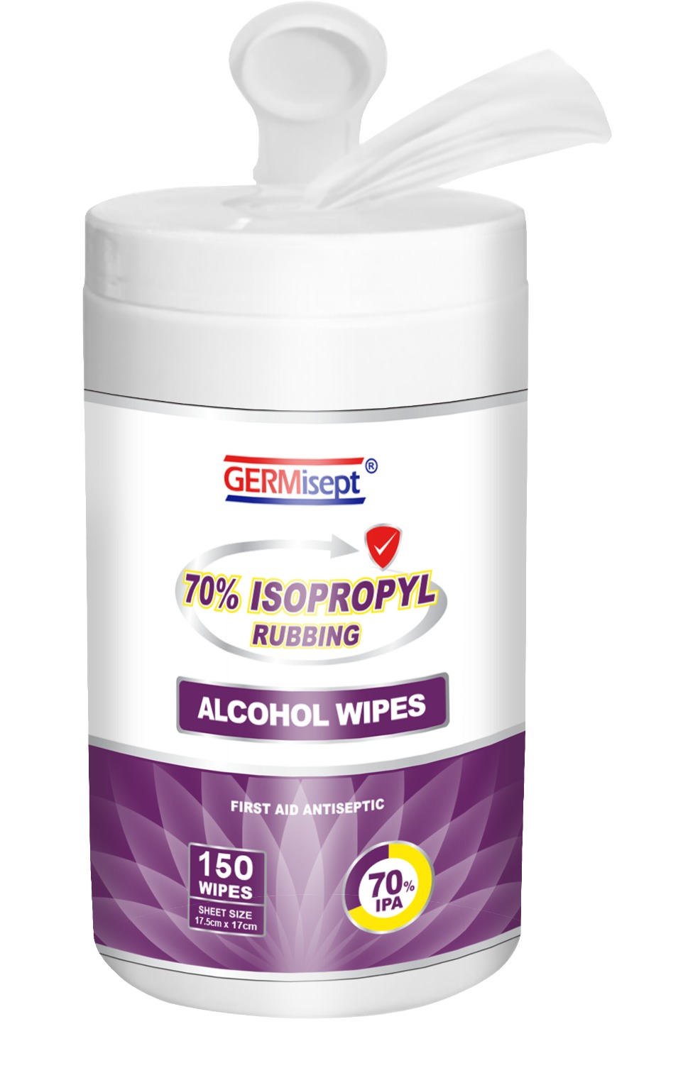 2367104 70% Isopropyl Alcohol Wipes - 150 Wipes case of 12