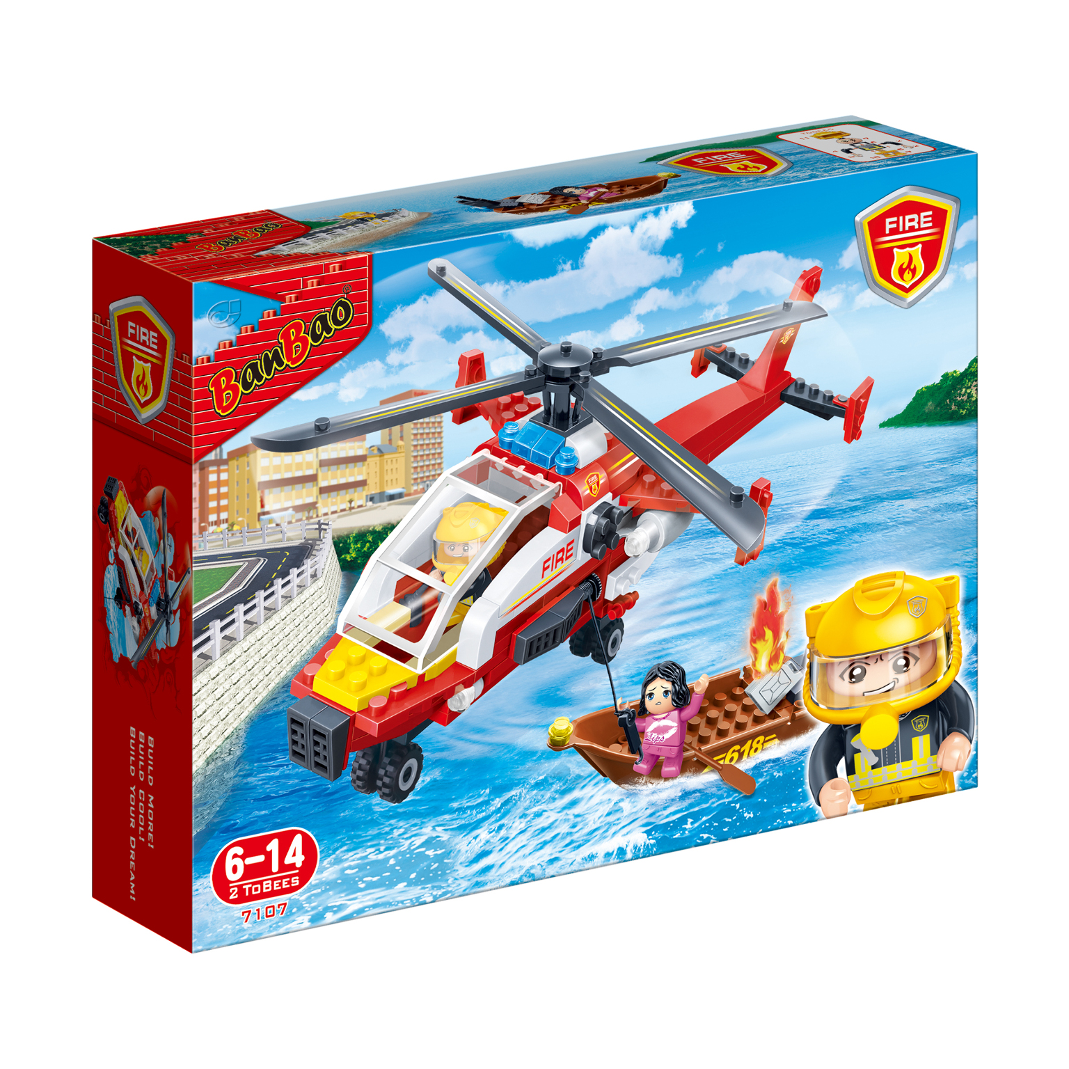 2361718 Rescue Chopper Building Block Sets - 122 Pieces case of 16