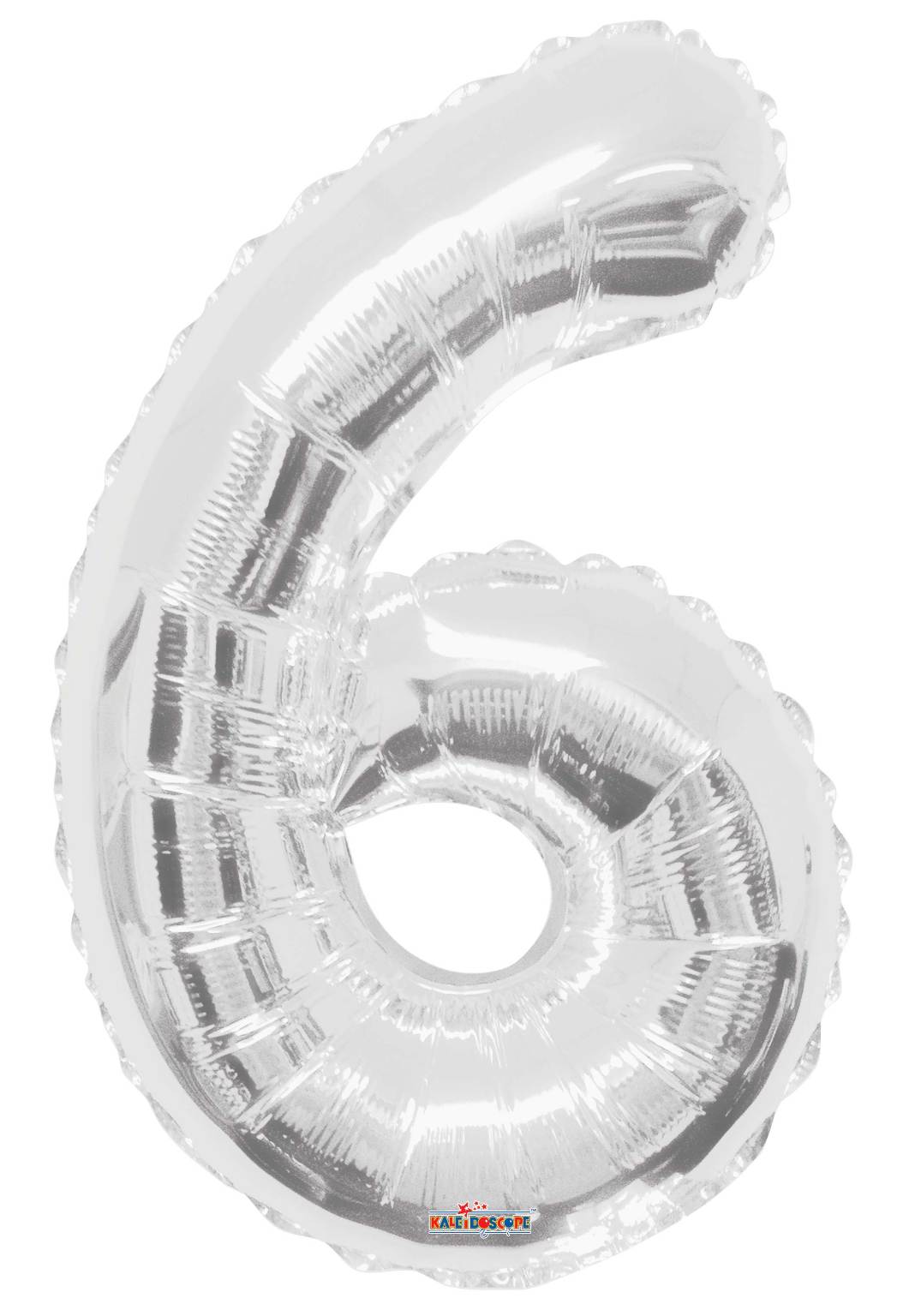 2354765 Mylar Number 6 Balloons - Silver, 34 case of 48