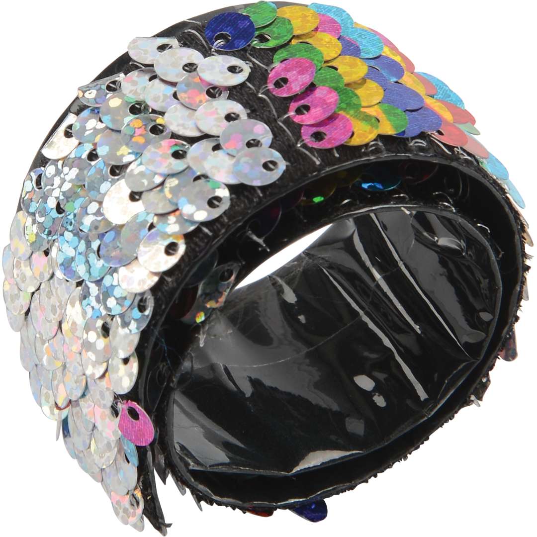 2329376 Rainbow Sequin Slap Bracelets case of 72