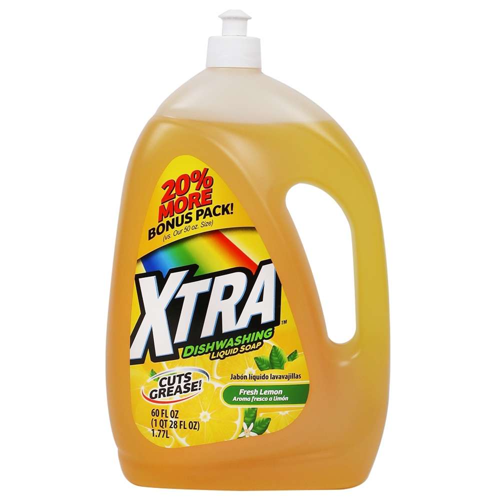 2379930 XTRA Dish Detergent, Lemon, 60oz. case of 6