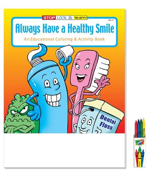2380491 Always Have a Healthy Smile Coloring & Activity Book with Crayons case of 72