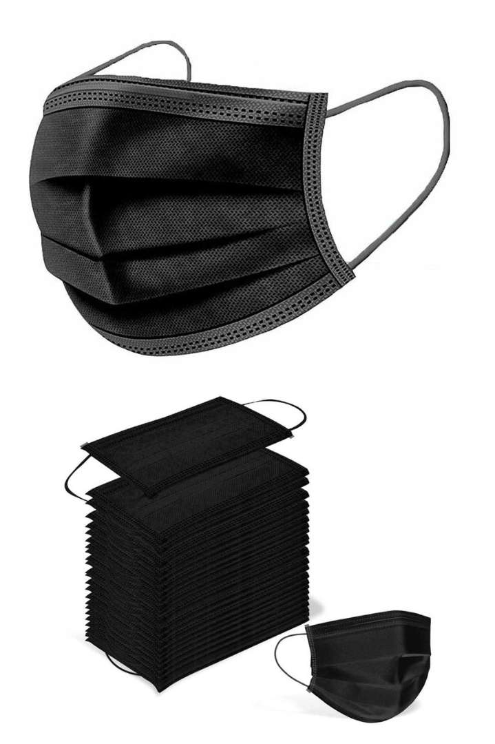 2381925 3 Ply Face Mask, Black case of 2000