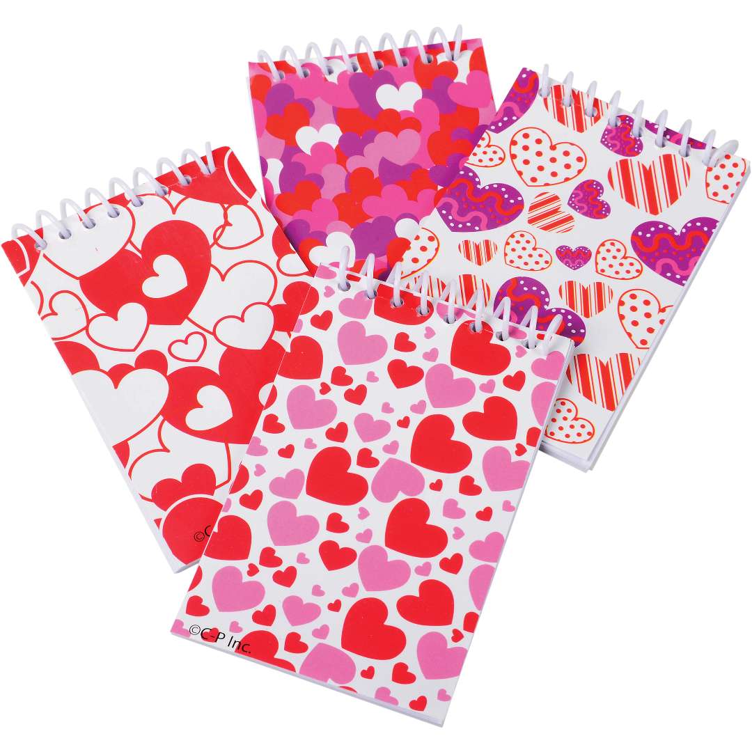 2344986 Valentine's Spiral Notebooks - Assorted case of 240