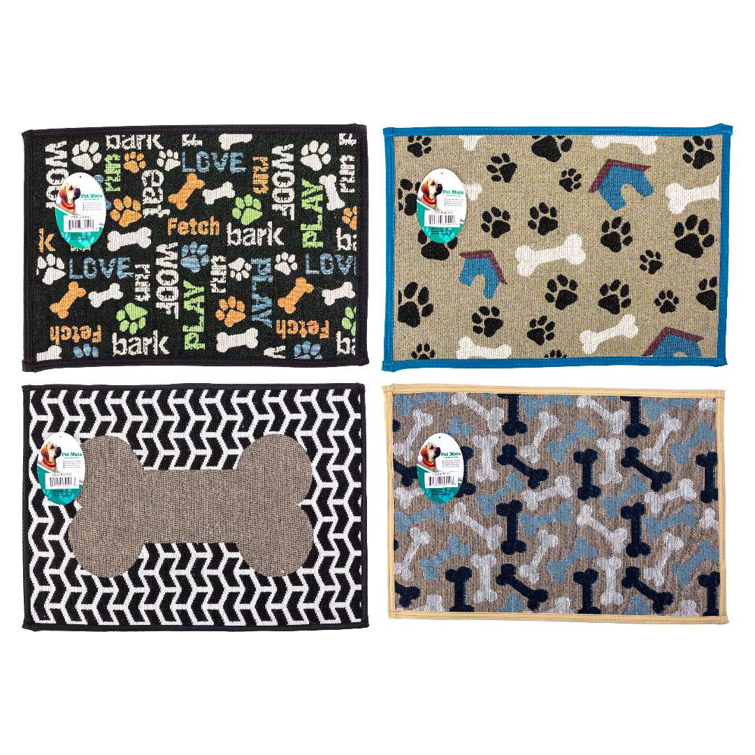 2383491 Pet Mats - Assorted Dog Designs, Non-Slip case of 24