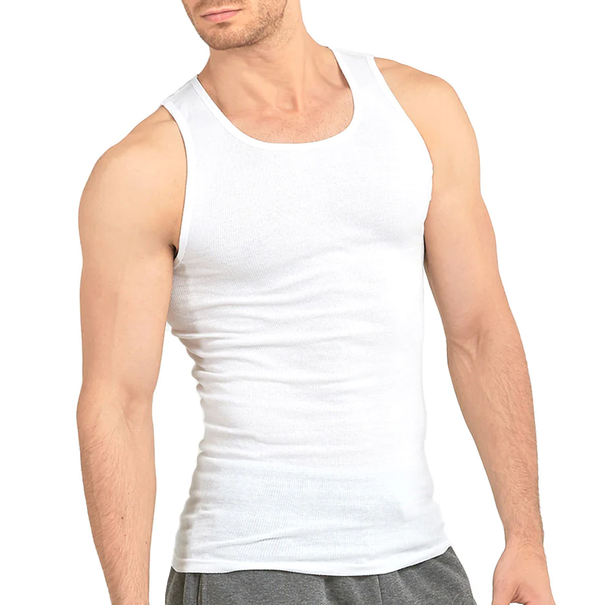 2369504 Men's Tank Tops - White, Size Medium, 3 Pack case of 144