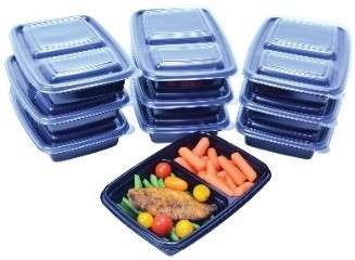 2385115 2-Section Meal Prep Containers - 20pc, Black case of 120