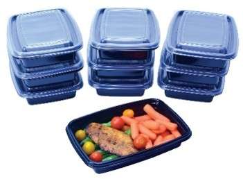 2385136 1-Section Meal Prep Containers - Black case of 120