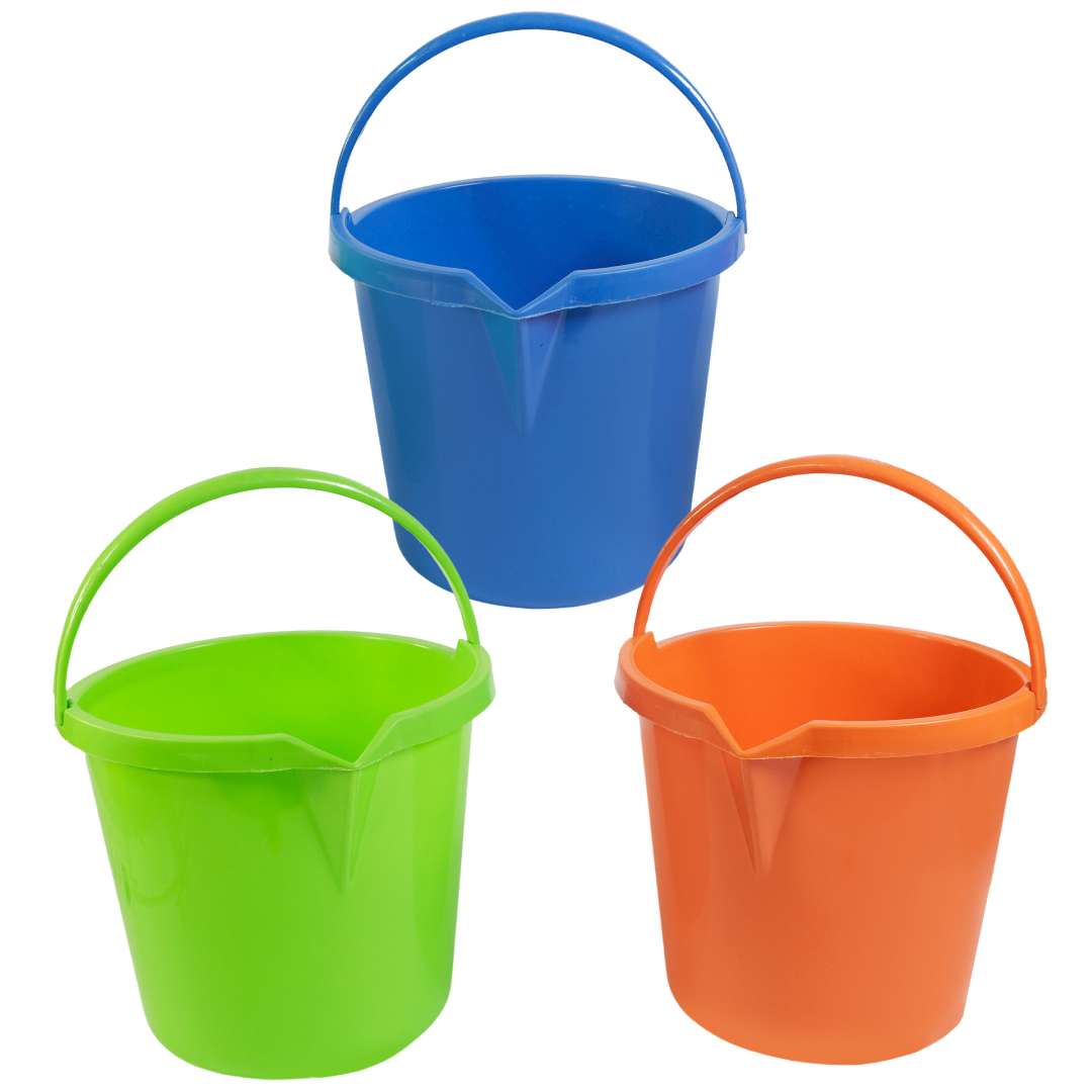 2378837 Plastic Buckets with Spout - Assorted Color, 2.6 gal - Case of 24