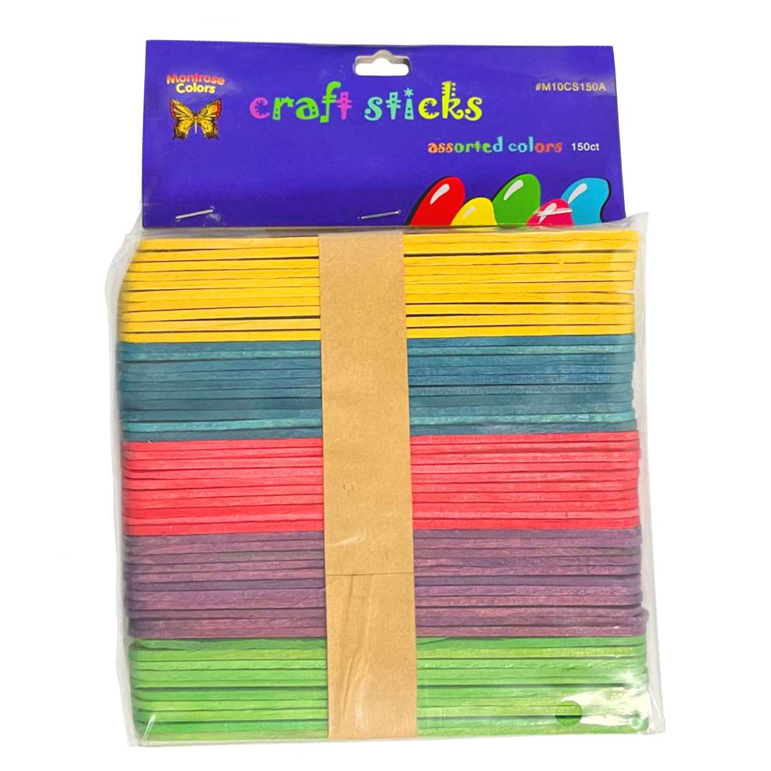 2374795 Craft Sticks - 5 Colors, Medium, 150 Count case of 60