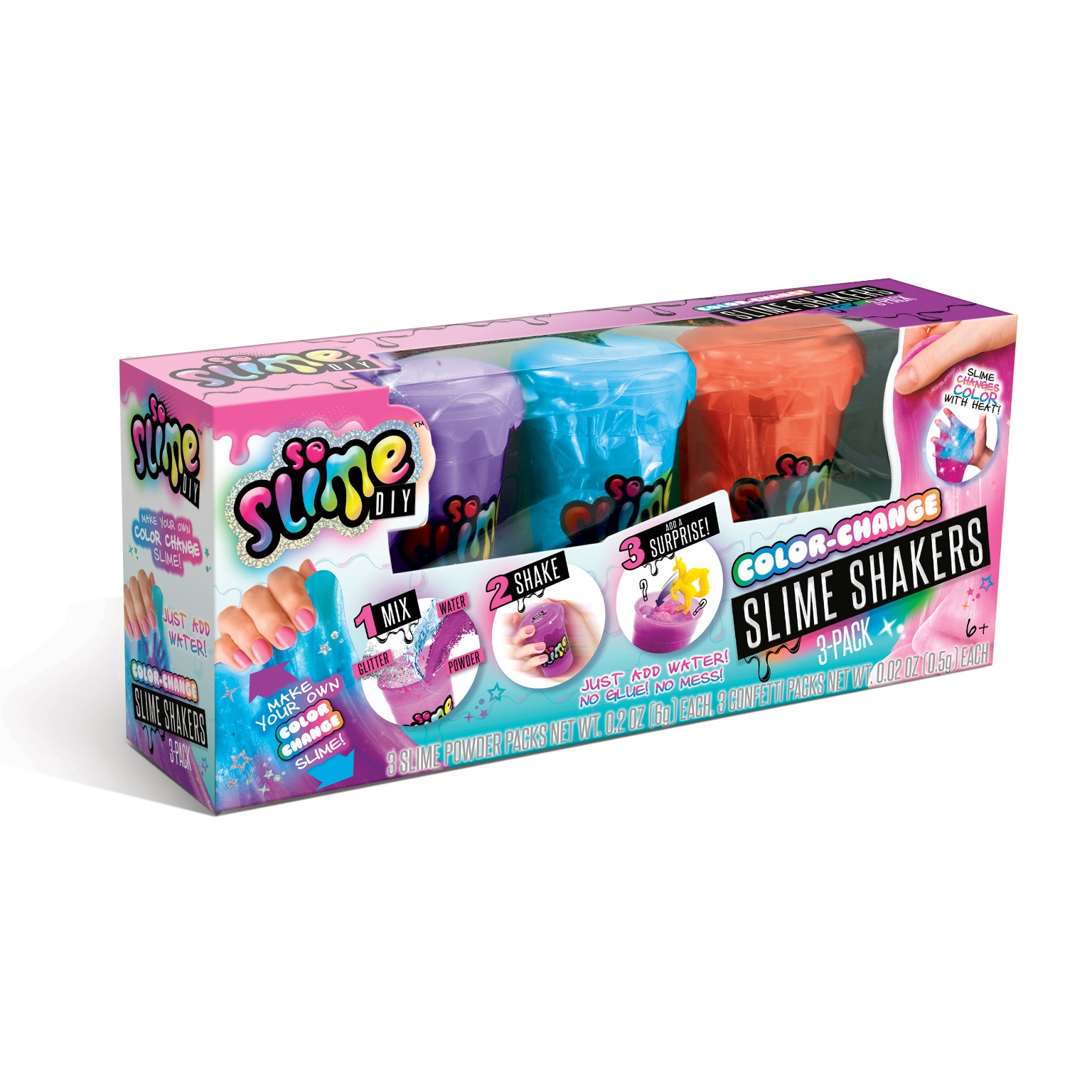2361751 DIY Color Changing Slime Shaker Kits - 3 Pack, Assorted case of 6